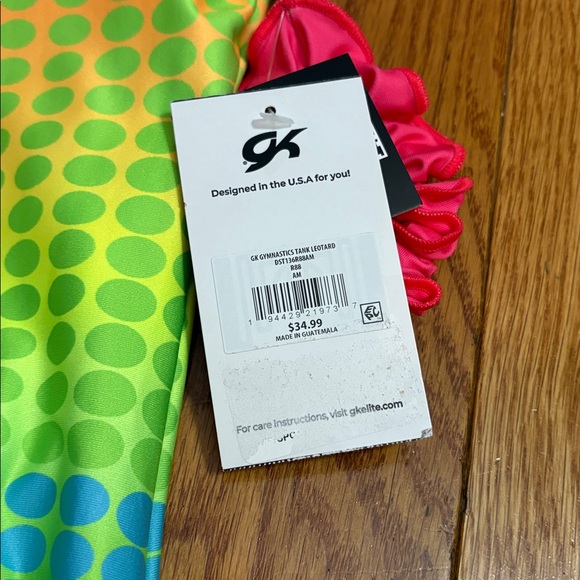New GK Gymnastics Tank Leotard Rainbow Dot Print Athletic Adult medium AM $35 - Picture 5 of 5